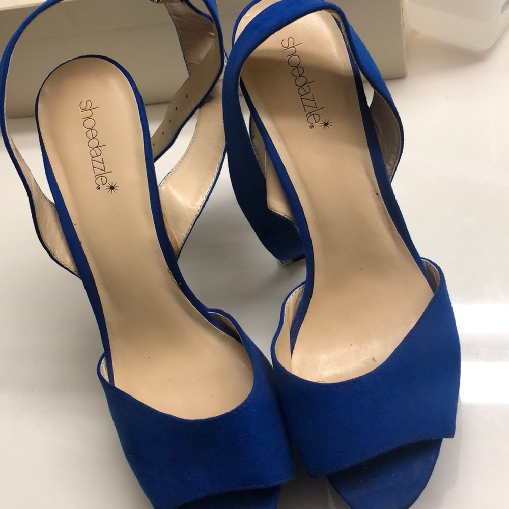 Blue platform heels